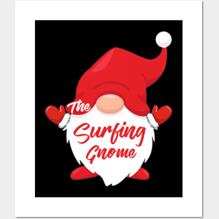 The Surfing Gnome Matching Family Christmas Pajama Posters and Art